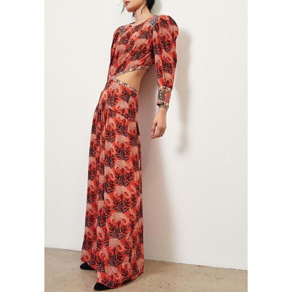 ba&sh Gabriel Cut Out Open Back Floral Print Maxi Dress - Picture 3 of 10